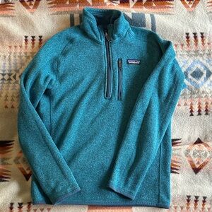 Men's Small Patagonia Blue Quarter-Zip Fleece Jacket